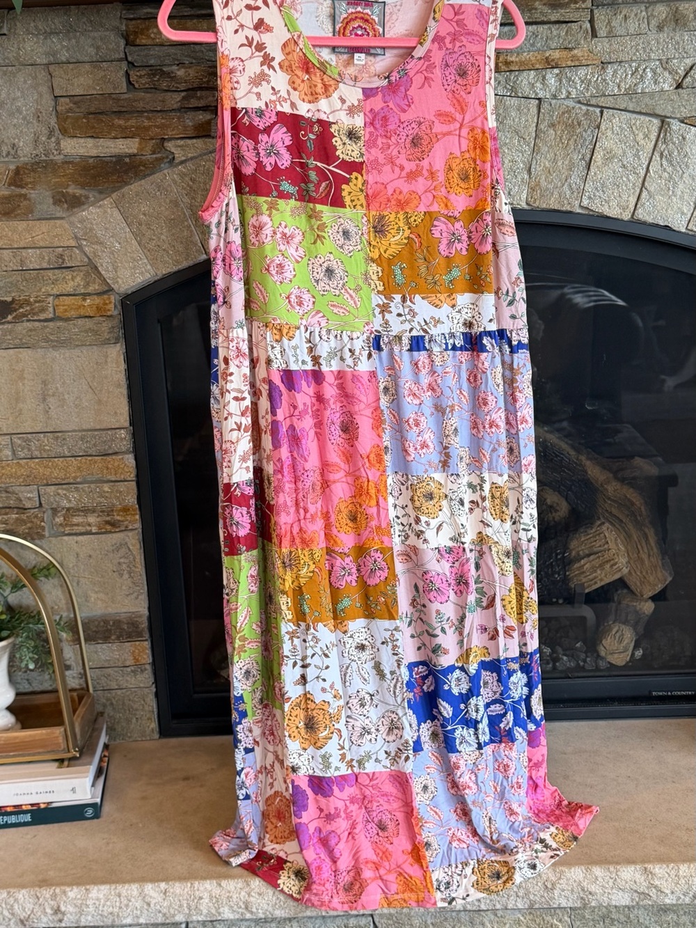 Johnny Was Floral Patchwork Midi  Dress - Multi